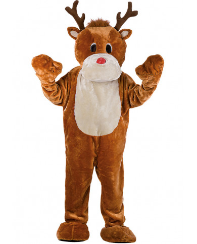 Costume da renna di Babbo Natale in peluche composto da tutona