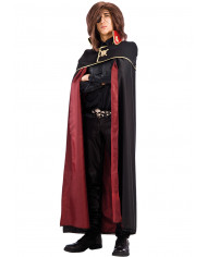 Mantello da Capitan Harlock double-face rosso e nero, lungo cm