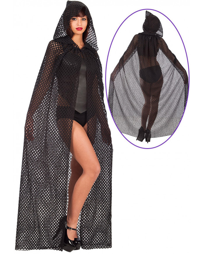 Net cape with hood, length cm.15, with the transparent effect