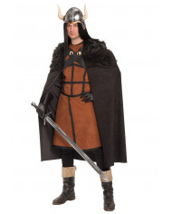 Velvet and plush viking cape, length cm.13.