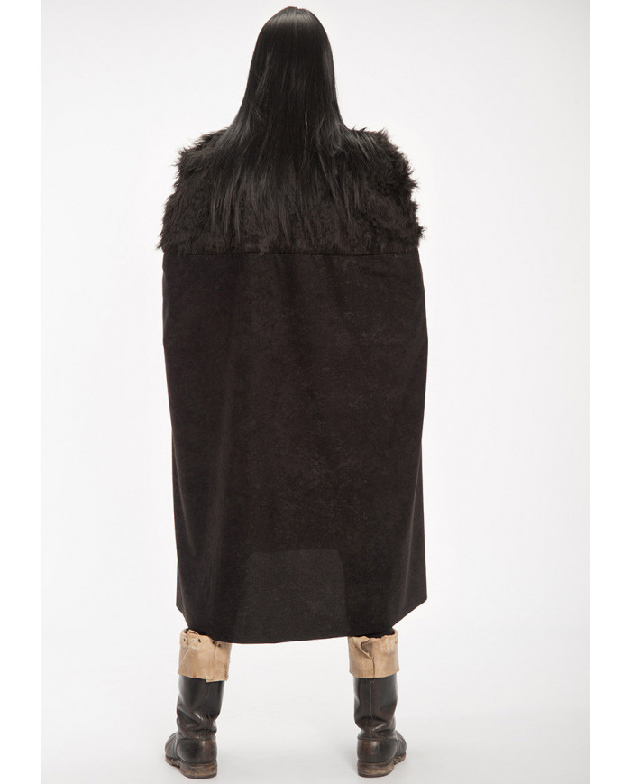 Velvet and plush viking cape, length cm.13.