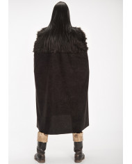 Velvet and plush viking cape, length cm.13.