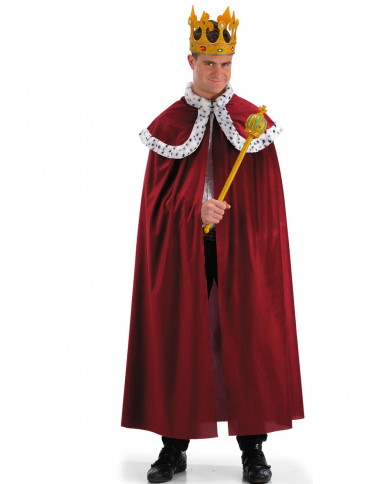 Velvet king cape with printed plush hems, lenght cm. 14.