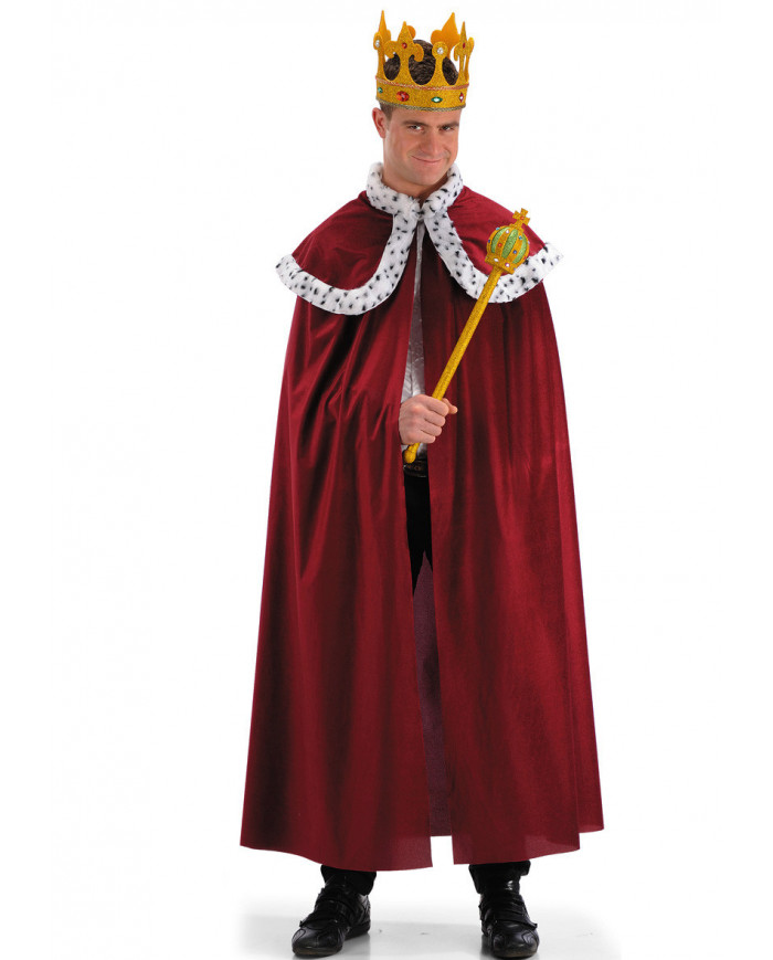 Velvet king cape with printed plush hems, lenght cm. 14.