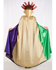 Multicolor venetian cape in satin and taffetas, length cm.14.