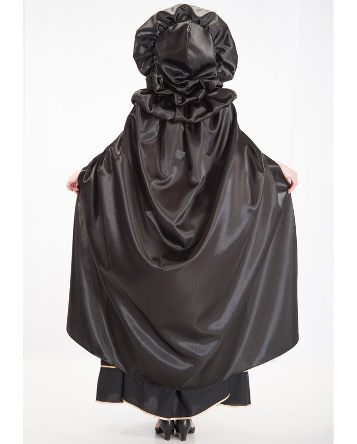 Satin venetian cape with hood, length cm.13.