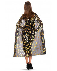 Black jersey cape with gold prints, ideal to compliment a