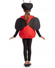 Costume in panno da coccinella di color rosso con punti neri