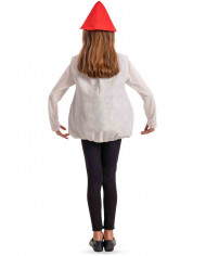 Costume in panno da funghetto bianco, completo di cappello a