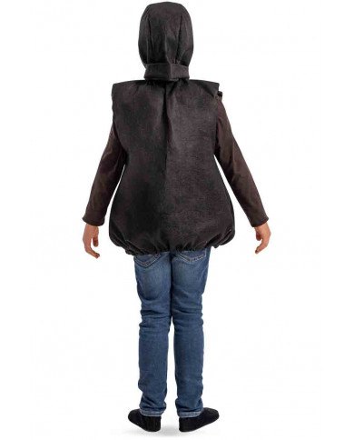 Costume in panno da pinguino bianco e nero con papillon rosso e