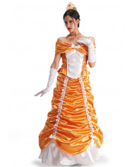 Belle costume with satin corset and skirt, underskirt with wire