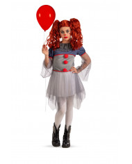 Horror clown costume for kid with stretchy fabric dress and