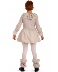 Horror clown costume for kid composed of fabric and stretchy