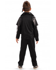 Skeleton dance costume for kid with stretchy fabric shirt and