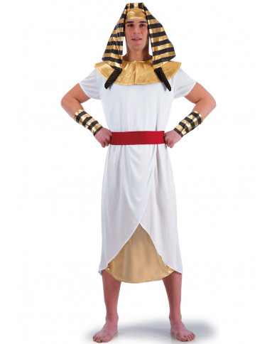 Pharaoh costume with stretchy dress, lurex bracers and hat, one