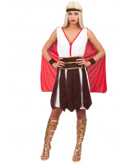 Gladiator costume composed by stretchy dress and cape with
