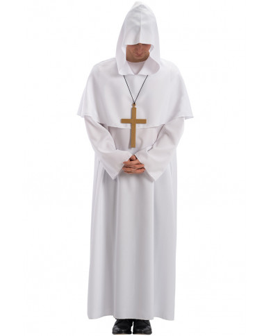 Costume da frate per uomo. Composto da tunica in tela bianca