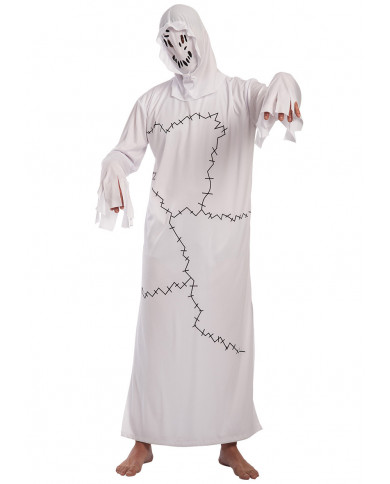 Ghost costume with stretchy dress and hood, one size M/L.