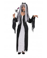 Witch costume with velvet dress and headband, one size S/M/L.