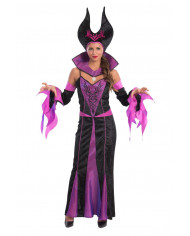 Witch velvet and satin dress with sleeves, collar and headband