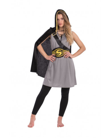 Archer costume with stretch dress with velvet cape and belt