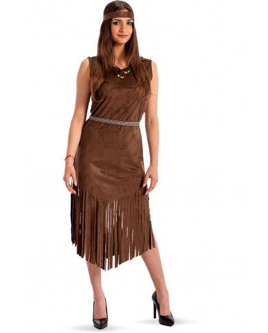 Costume da indiana per donna. Composto da abito in vellutino