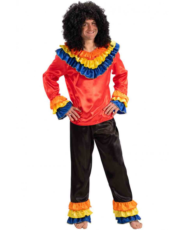 Costume da brasiliano per uomo. Composto da casacca rossa e