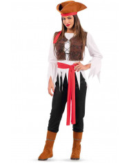 Corsair costume consisting of trousers, shirt and belt in