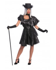 Witch costume with satin dress, little cape and belt.