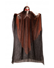 Skeleton to hang with brown tunic and luminous eyes, height