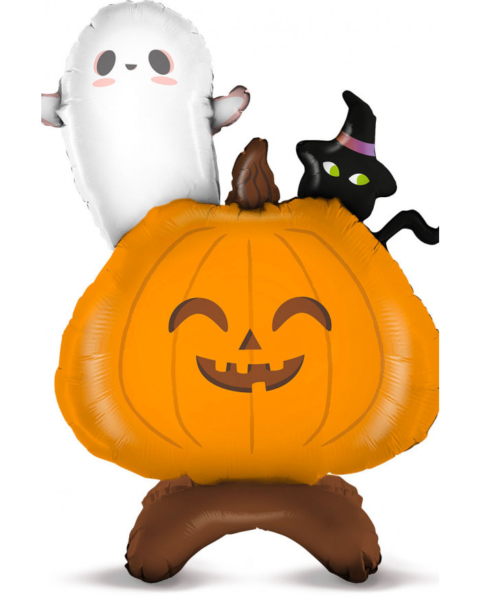 Pumpkin-shaped foil balloon, decoration height cm.102 ideal for