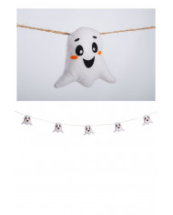 Garland with cute white stuffed ghosts. Made of fabric, long