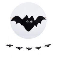 Garland with cute black stuffed bats. Made of fabric, long