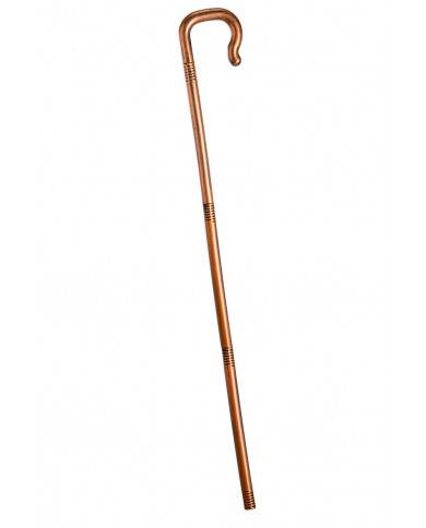 A detachable walking stick of yesteryear in brown plastic