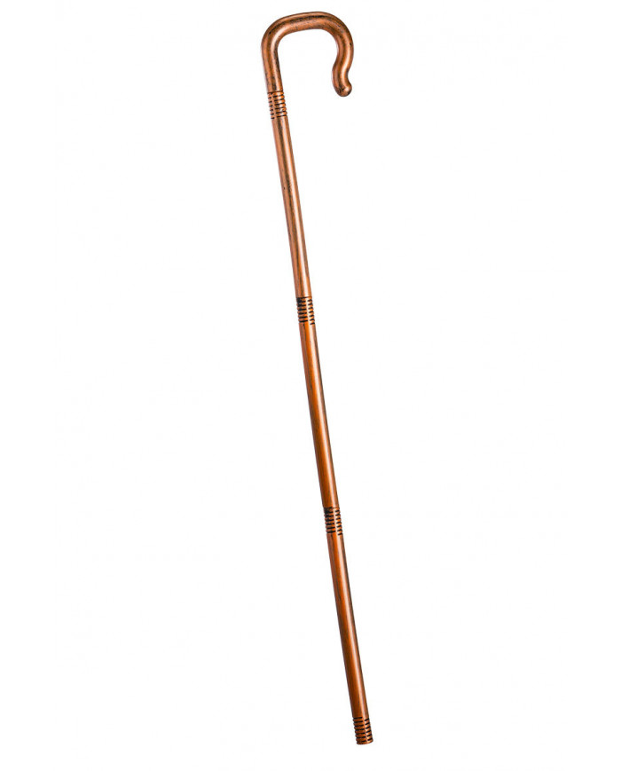 A detachable walking stick of yesteryear in brown plastic