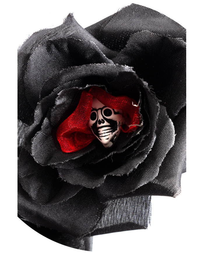 Headband with black roses and skulls. Perfect accessory to