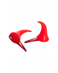 Due corna da diavolo, rosse in plastica facili da indossare