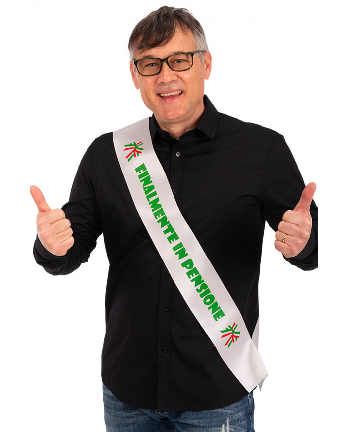 Fascia per festa di pensionamento. Fascia tricolore italiano