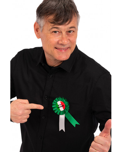 Coccarda per feste di pensionamento. Coccarda tricolore