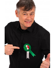 Coccarda per feste di pensionamento. Coccarda tricolore