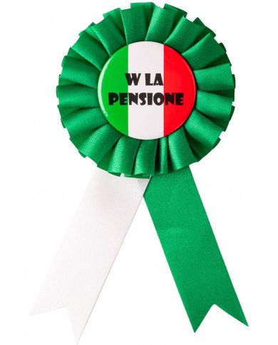 Coccarda per feste di pensionamento. Coccarda tricolore