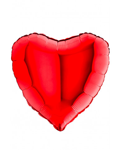 Heart-shaped red foil balloon, height cm.46, decoration for