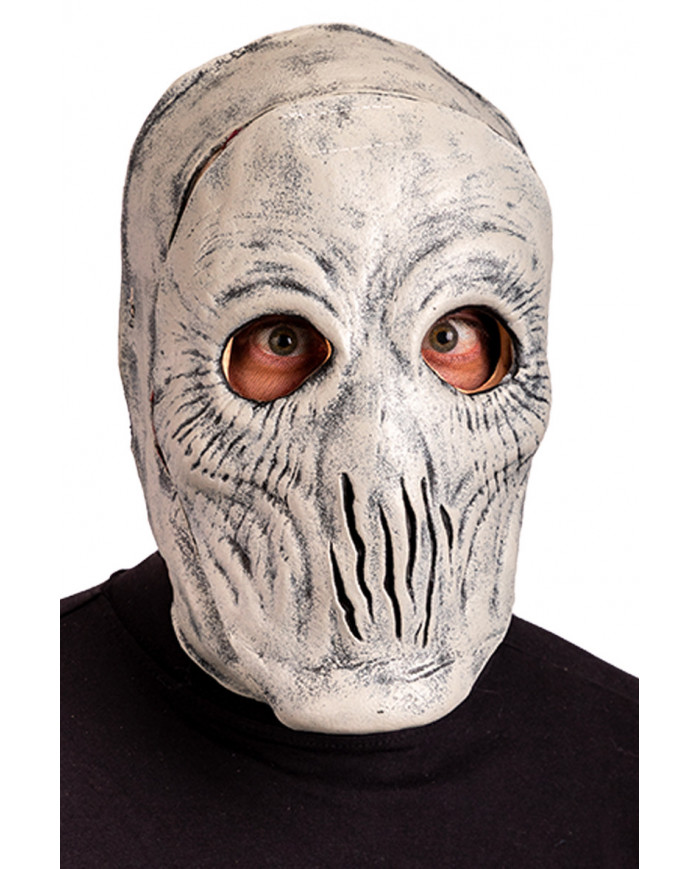 Full-face alien latex mask, the front part comes off showing