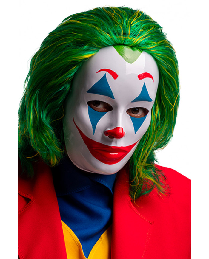 Plastic clown mask taken from the movie Joker, which has become