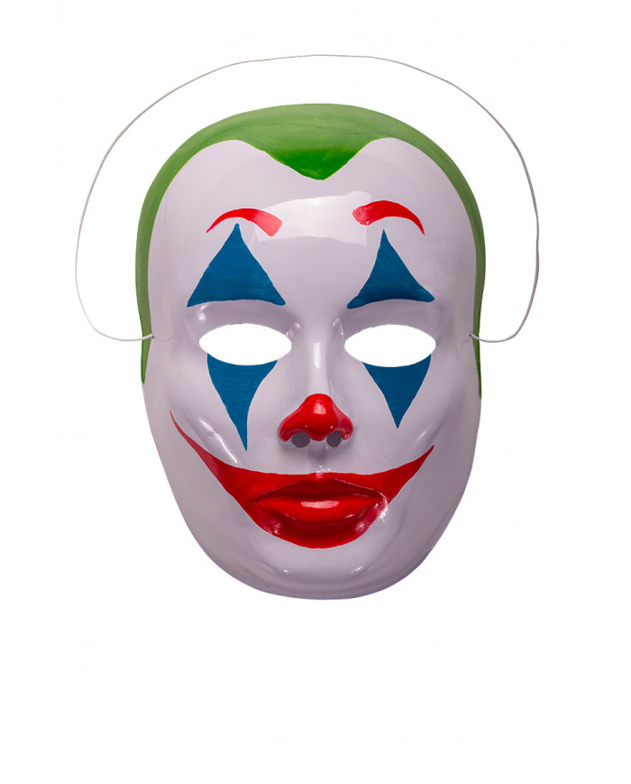 Plastic clown mask taken from the movie Joker, which has become