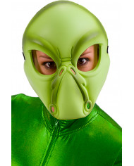 Plastic mask with the appearance of a scary green alien