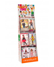 Espositore di h.cm.190x60x35 ca. contenente 36 set