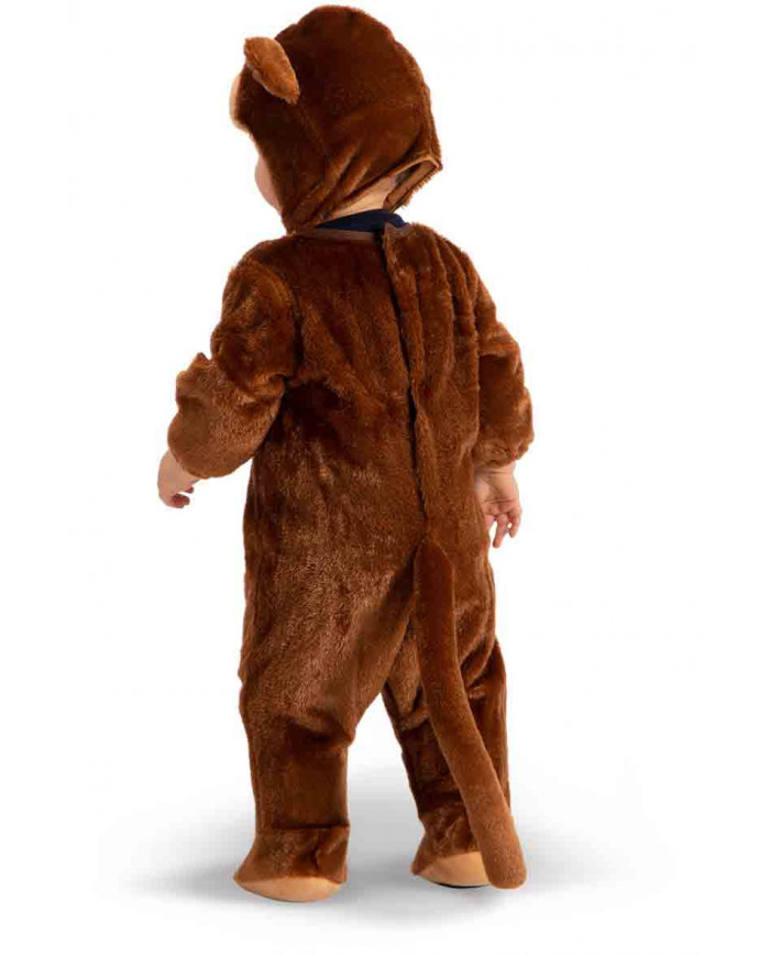 Fleece jumpsuit with hood for children . Article with easy