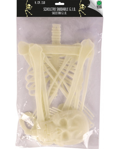 Hanging flat jointed plastic skeleton with a height of cm.150