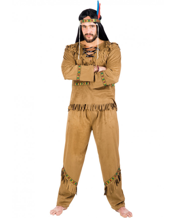 Costume da pellerossa per adulto. Composto da casacca e
